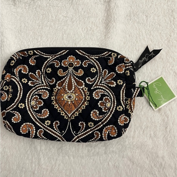 Vera Bradley Handbags - Vera Bradley Black and Orange Cosmetic Case with Paisley Pattern